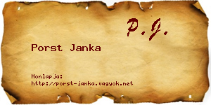 Porst Janka névjegykártya